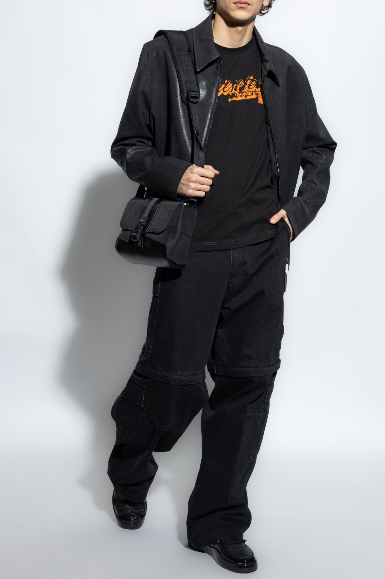【送料&関税込】Diesel Black Cotton T-adjsut-r7 T-shirt Black T-shirt T-ADJUST-R7 Diesel - Vitkac AS